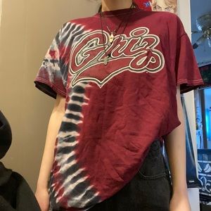 Red tie dye shirt